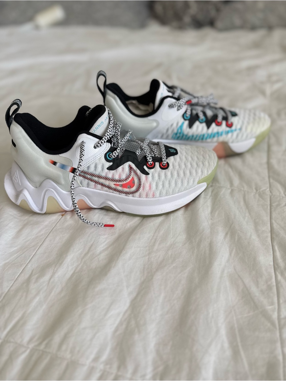⁠Nike Giannis Immortality Force Field Basketball Shoes White Mens 8 Sneaker